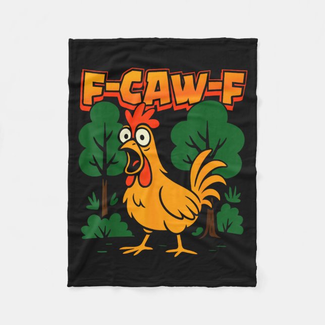 Couverture Polaire F-caw-f Funny Chicken Humor F-caw-f Quote Rooster  (Devant)