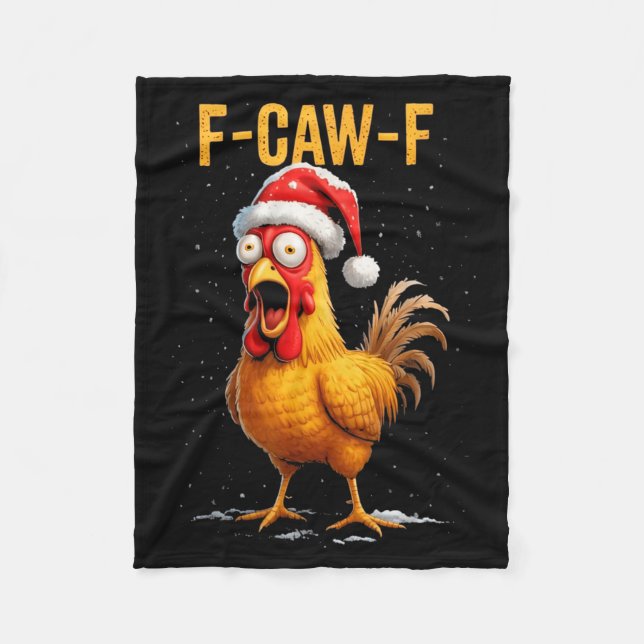 Couverture Polaire F-caw-f Funny Chicken Humor Meme Christmas Men Wom (Devant)