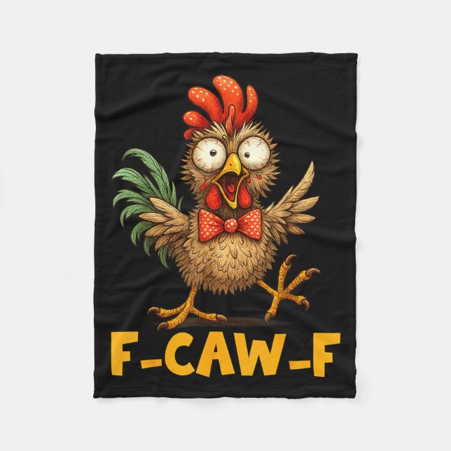 Couverture Polaire F-caw-f Funny Chicken Humor Quote Rooster Meme Fun (Devant)