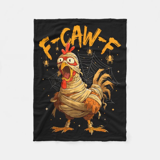 Couverture Polaire F-caw-f Funny Chicken Mummy Halloween Humor F-caw- (Devant)