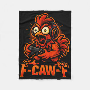 Couverture Polaire F-caw-f Gamer - Poulet Drôle Coq Gaming _2