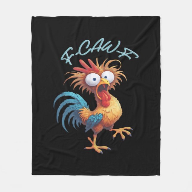 Couverture Polaire F Caw F Humour de poulet Rétro (Devant)