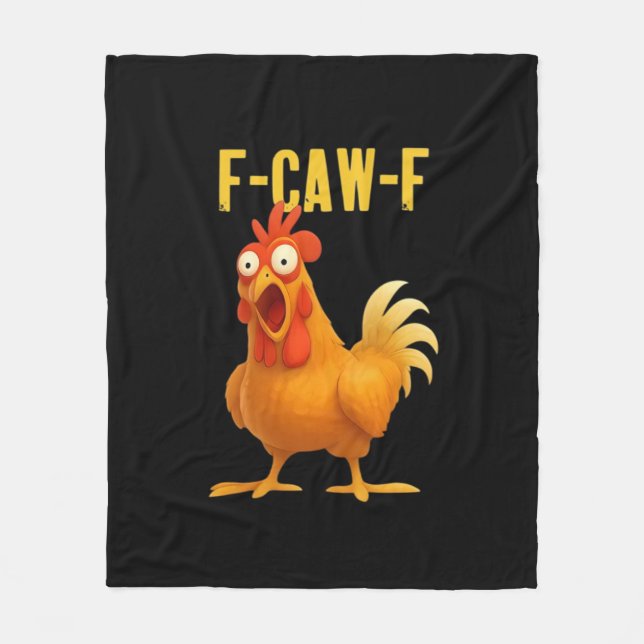 Couverture Polaire F Caw F Mème de poulet drôle Style moderne tendanc (Devant)
