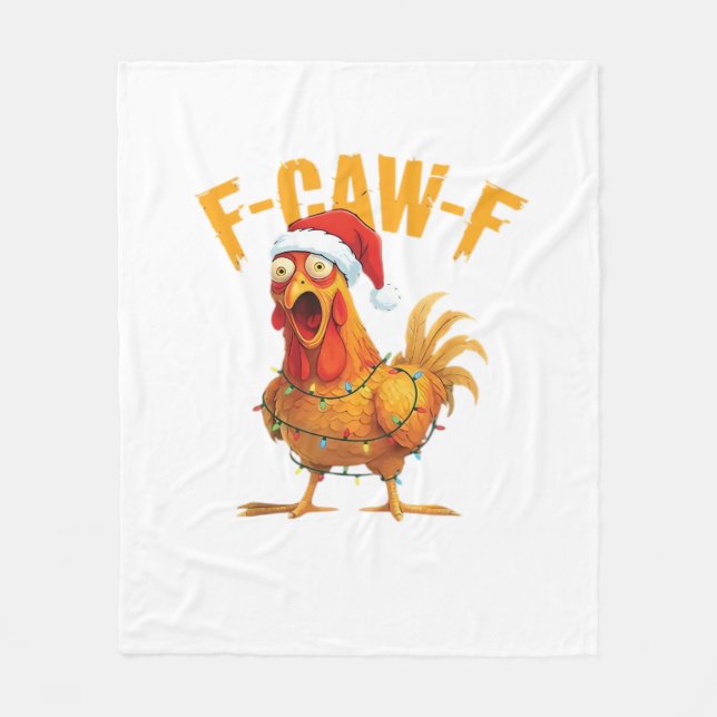 Couverture Polaire F-Caw-F Noël Fun Chicken Noël Essentiel (Devant)