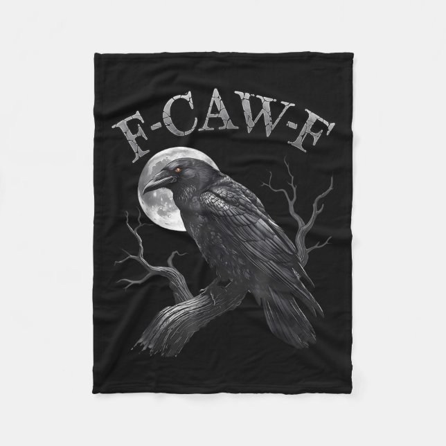 Couverture Polaire F Caw F Pleine lune sombre Couronne Oiseau Corbeau (Devant)