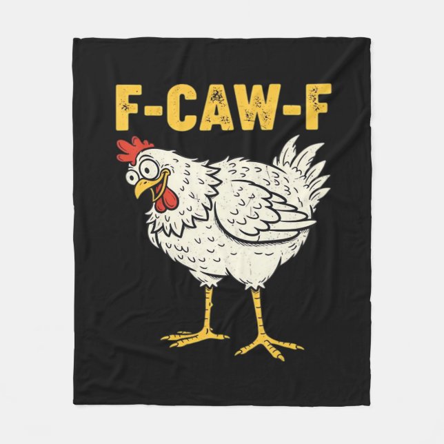 Couverture Polaire F-Caw-F Poulet Classique Rétro Cool (Devant)