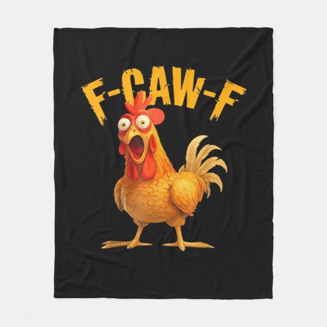 Couverture Polaire F-Caw-F Poulet Classique Style Rétro (Devant)