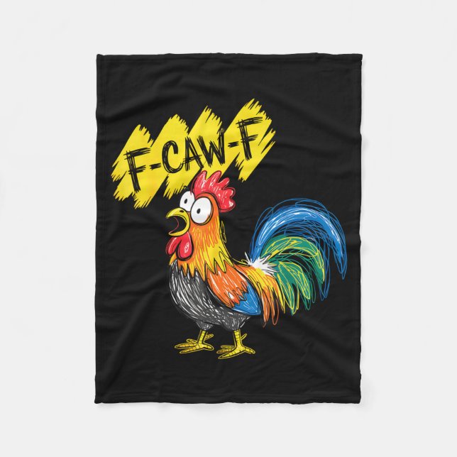 Couverture Polaire F Caw F Rooster Funny Bird Fcawf Chicken Whisperer (Devant)