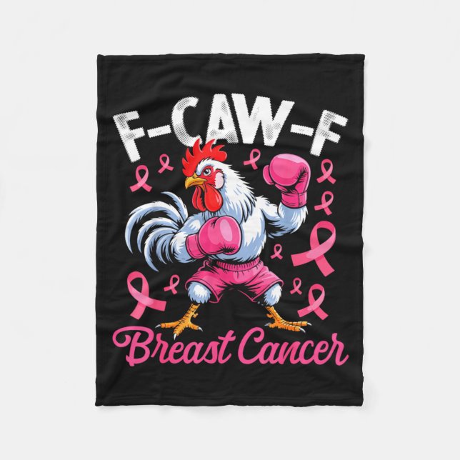 Couverture Polaire F Caw F Rooster Meme Chicken Humor Breast Cancer A (Devant)