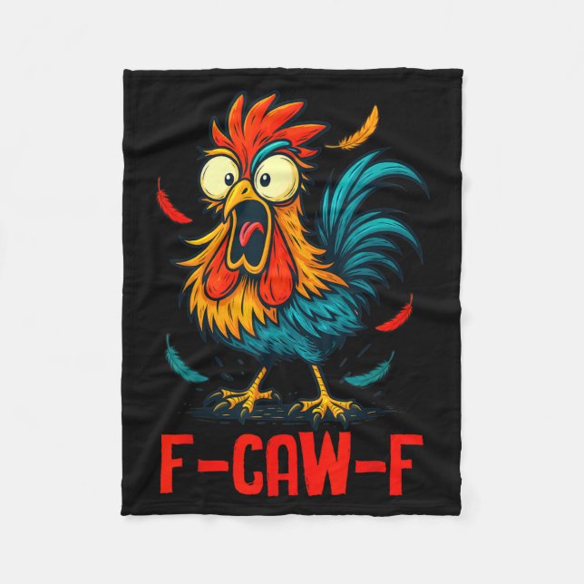 Couverture Polaire F-caw-f Rooster Meme Funny Chicken Humor Joke Fcaw (Devant)