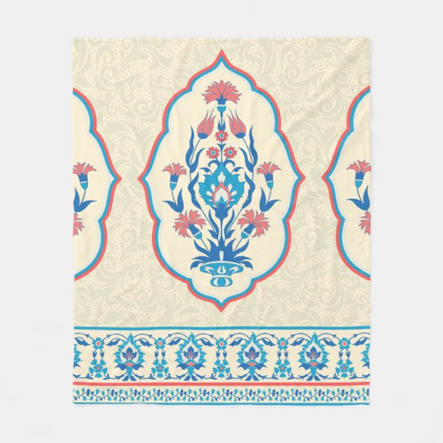 Couverture Polaire Fabric floral seamless pattern in ethnic style (Devant)