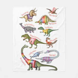 Couverture Polaire Fabuleux dinosaures blanc