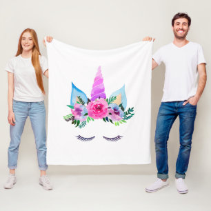 Couverture Polaire Face de licorne magique mignonne