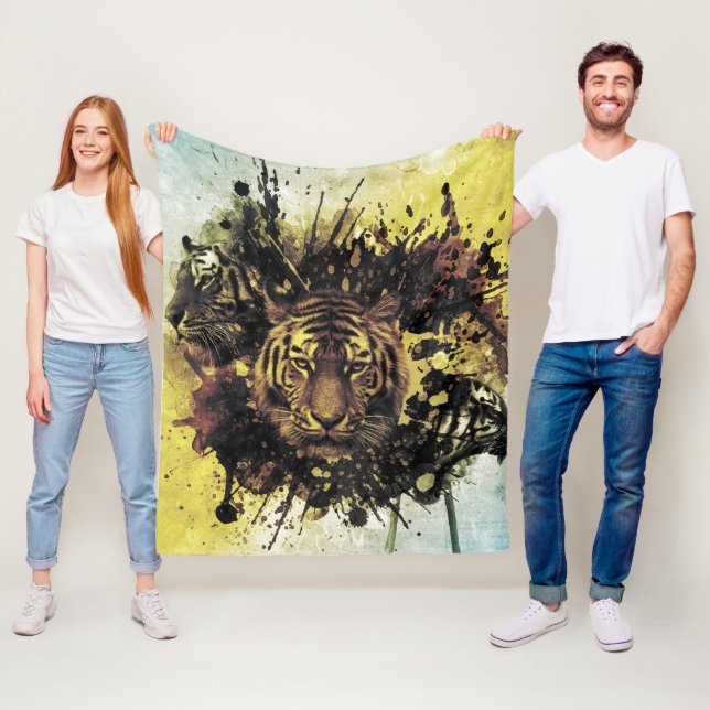 Couverture Polaire face de lion (En situation)