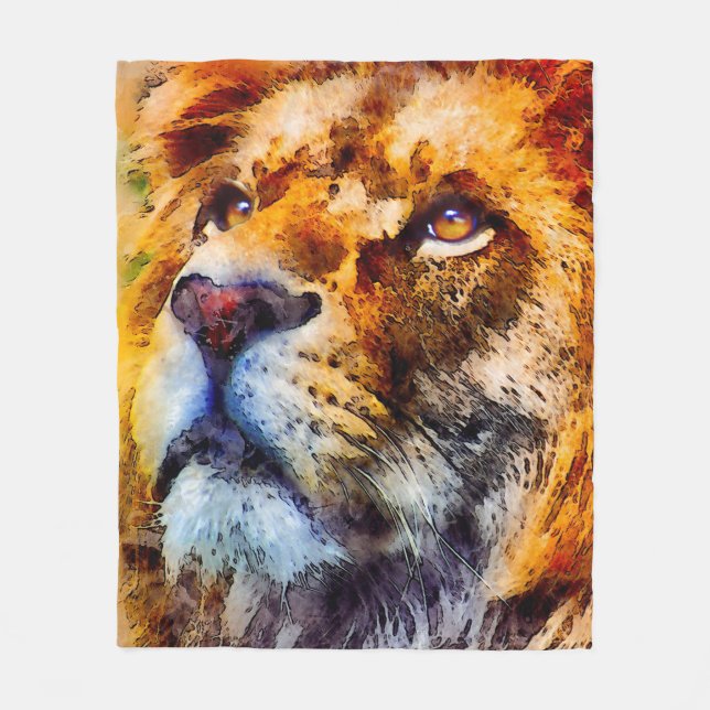 Couverture Polaire Face de lion de platine (Devant)