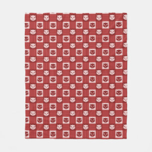 Couverture Polaire Face En vichy Motif Rouge mou