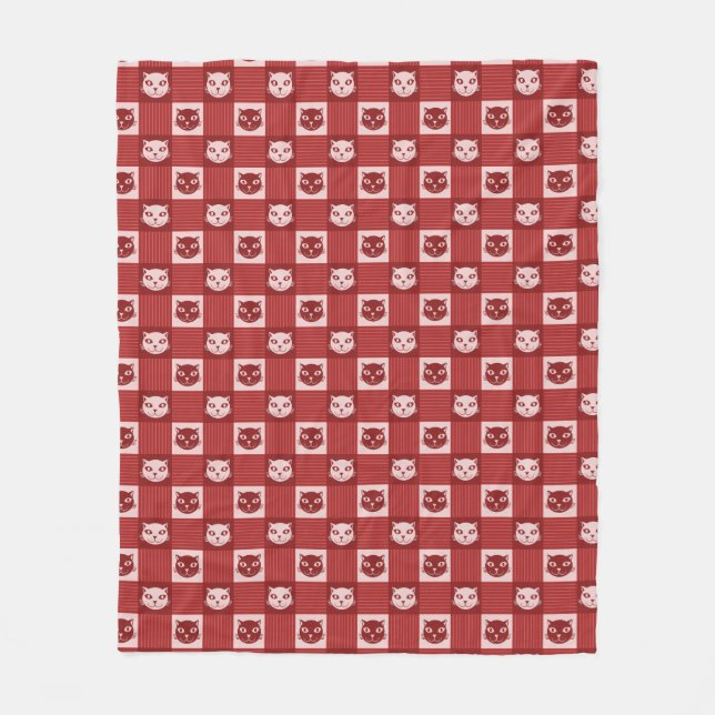 Couverture Polaire Face En vichy Motif Rouge mou (Devant)