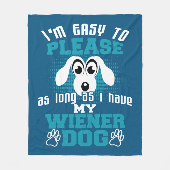 Couverture Polaire Facile à prier tant que j'ai mon chien Wiener (Devant)