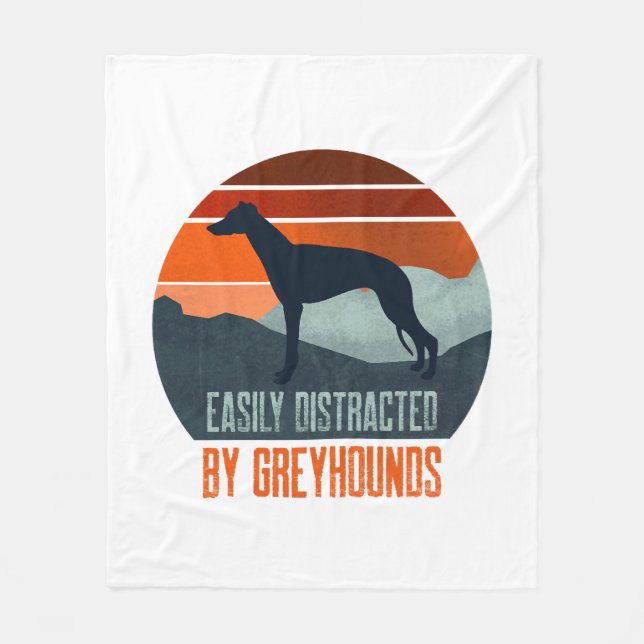 Couverture Polaire Facilement Distrait Par La Promenade De Greyhounds (Devant)