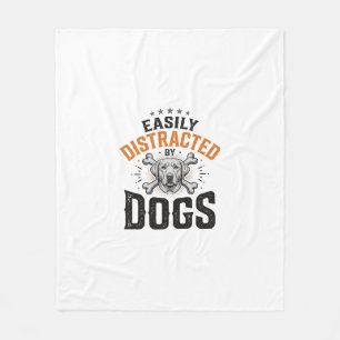 Couverture Polaire Facilement Distrait Par Les Chiens Design Vintage 