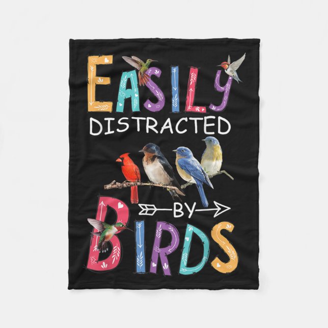 Couverture Polaire Facilement Distrait Par Les Oiseaux Drôle Oiseau (Devant)