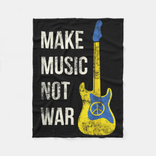 Couverture Polaire Faire de la musique pas de guerre Vintage Guitare 