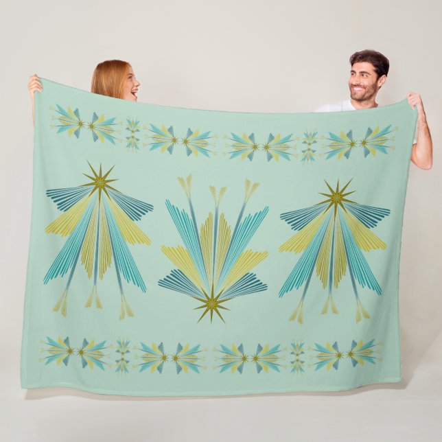Couverture Polaire Fairy Stars Large Pistachio Fleece Blanket (En situation)