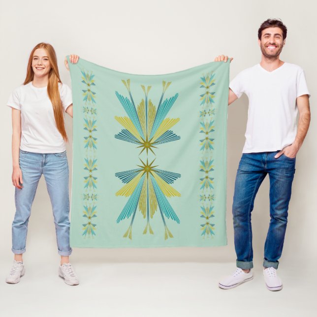 Couverture Polaire Fairy Stars Medium Pistachio Fleece Blanket (En situation)