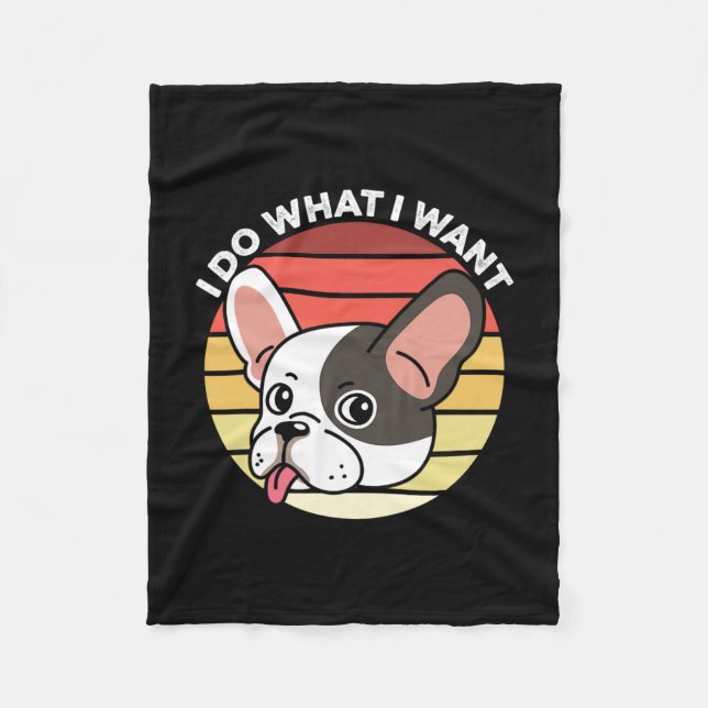 Couverture Polaire Fais ce que je veux Frenchie Rétro Bouledogue Fran (Devant)