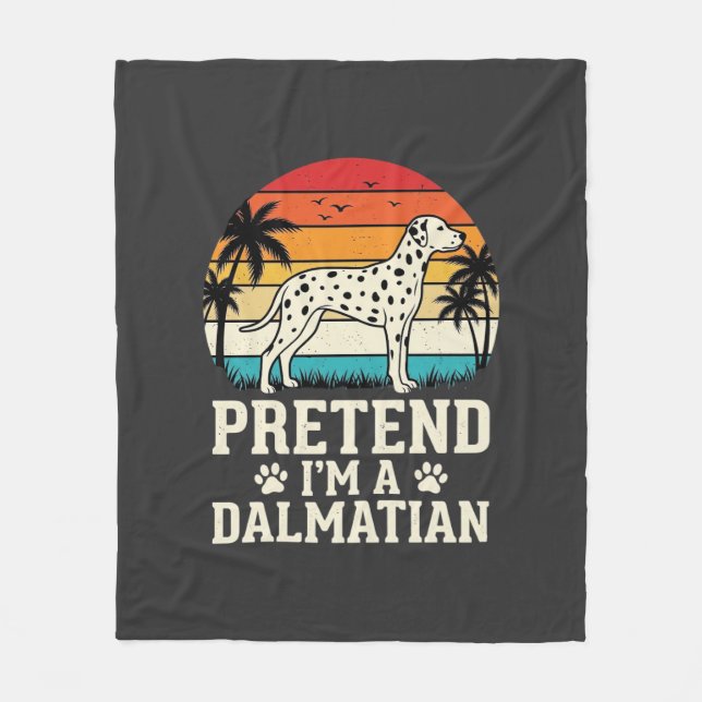 Couverture Polaire Fais comme si j'étais un chien rétro dalmatien (Devant)