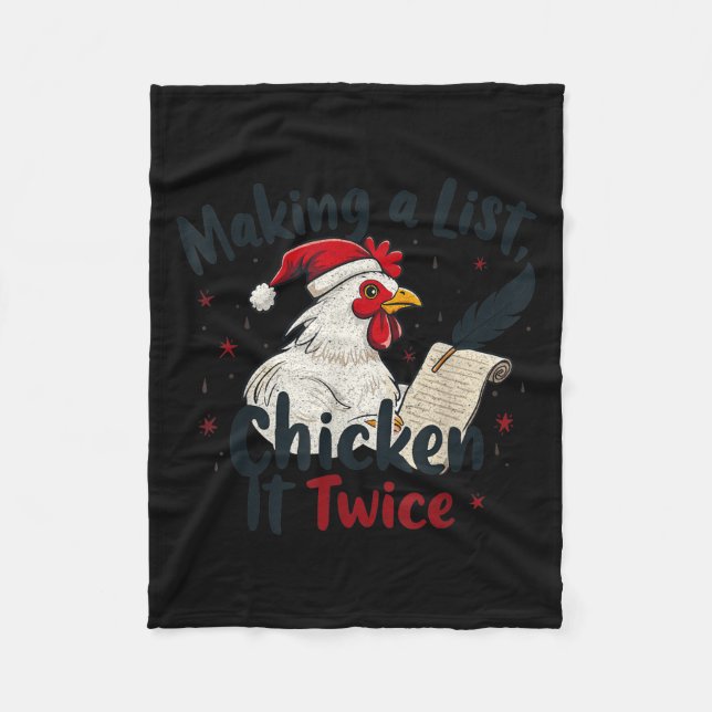 Couverture Polaire Faisant Une Liste Poulet Deux Fois Drôle Poulet Ch (Devant)