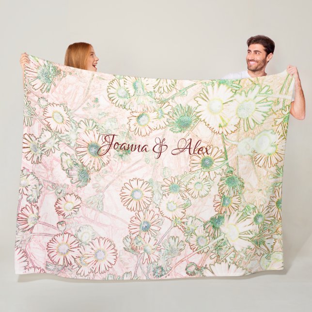 Couverture Polaire Faisceaux en blanc rouge et vert (En situation)