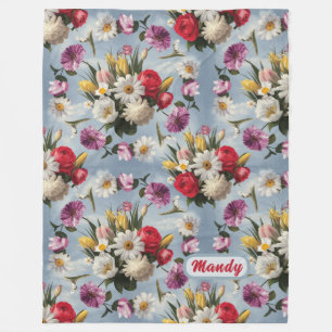 Couverture Polaire Faisceaux, Lys et Tulipes