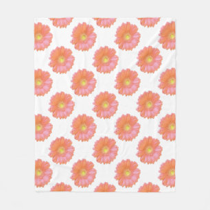 Couverture Polaire Faisée de gerbera orange