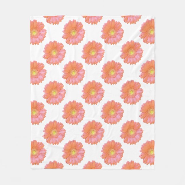 Couverture Polaire Faisée de gerbera orange (Devant)