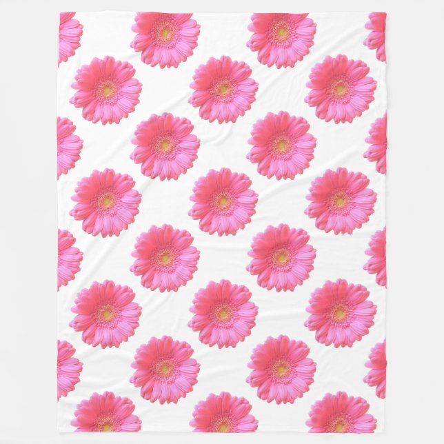Couverture Polaire Faisée de gerbera rose (Devant)