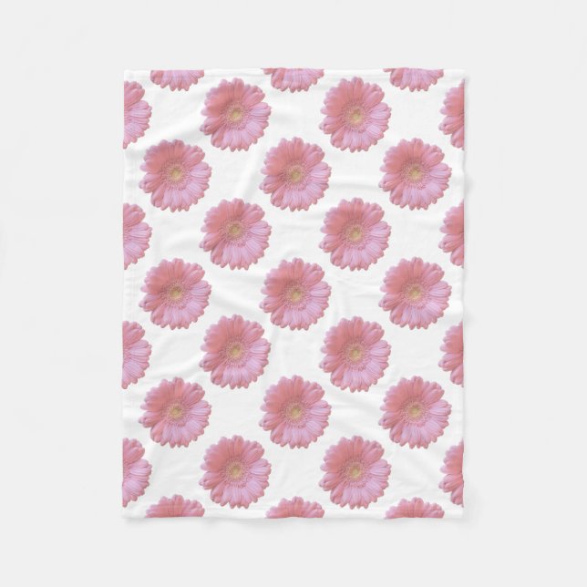 Couverture Polaire Faisée de gerbera rose pâle (Devant)