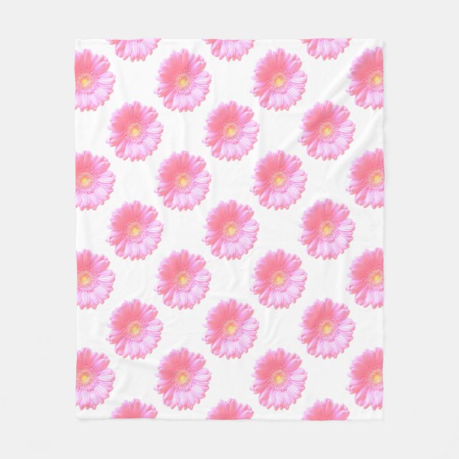 Couverture Polaire Faisée de gerbera rose pâle (Devant)