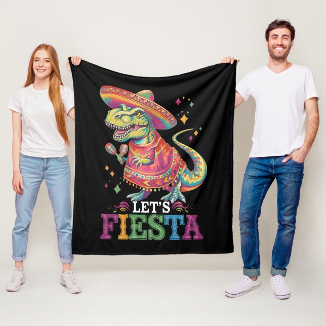 Couverture Polaire Faisons la Fête Cinco De Mayo T Rex Dinosaure (En situation)