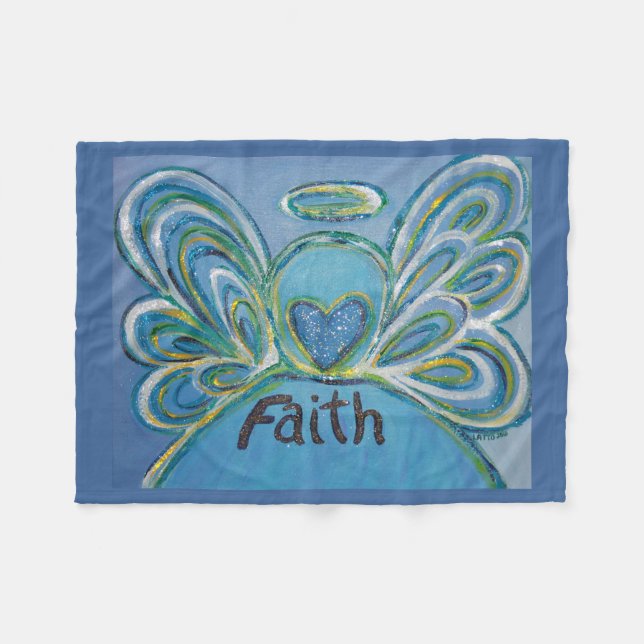 Couverture Polaire Faith Guardian Angel Art Custom Fleece Blanche (Devant (Horizontal))