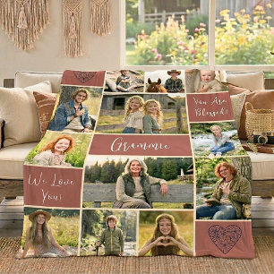 Couverture Polaire Faithful Roots 12 Photo Grammie Legacy Mauve Ivoir