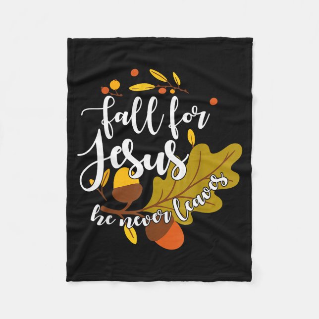 Couverture Polaire Fall For Jesus He Never Leaves Autumn Fall Christi (Devant)