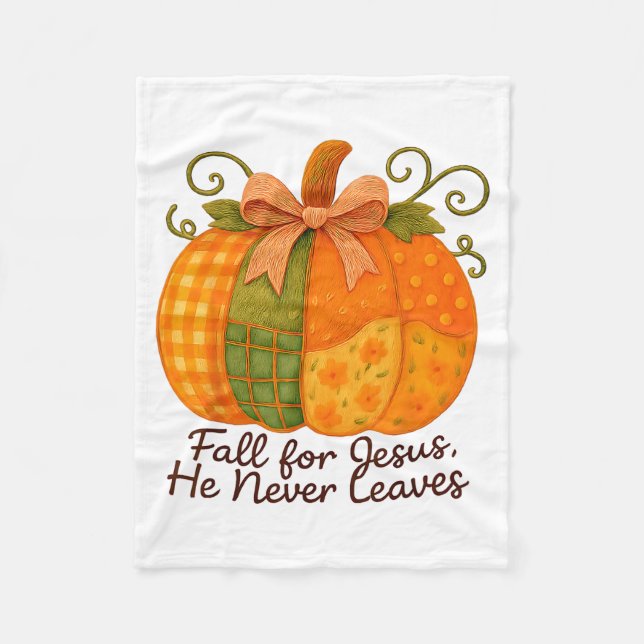 Couverture Polaire Fall For Jesus He Never Leaves Pumpkin Autumn Chri (Devant)