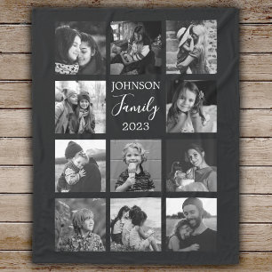 Couverture Polaire Famille 11 Photo Collage Blanche polaire noire