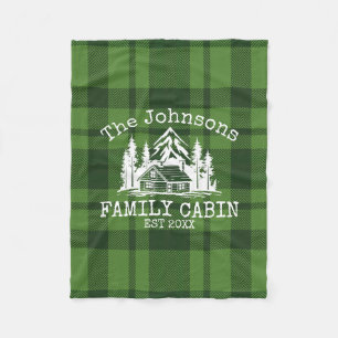 Couverture Polaire Famille Cabine Vert Plaid Nom à thème Personnalisé
