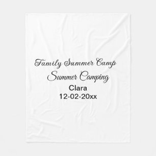 Couverture Polaire Famille camping vacances personnalisée ajouter nom