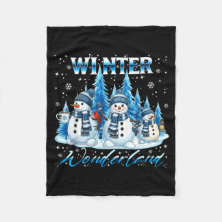 Couverture Polaire Famille de bonhomme de neige flocon de neige Wonde
