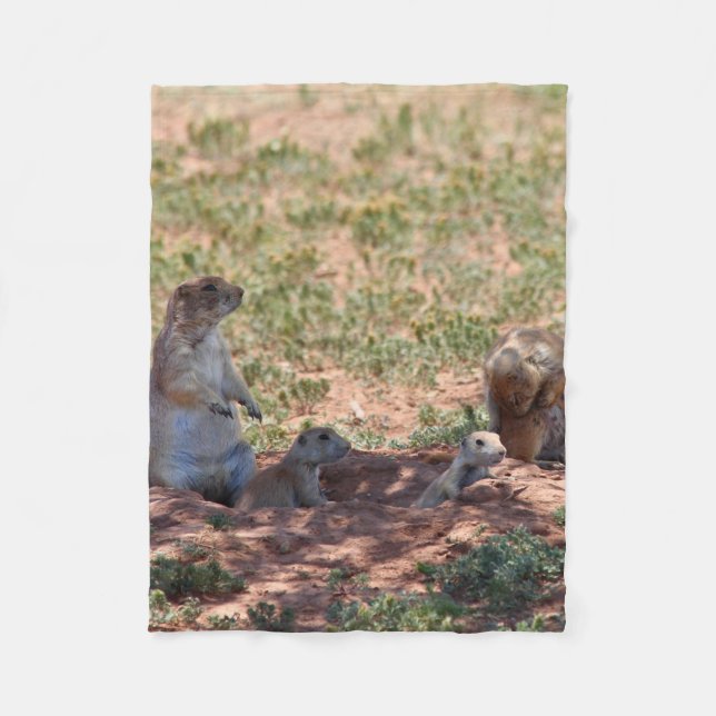 Couverture Polaire Famille de Chiens de Prairie (Devant)