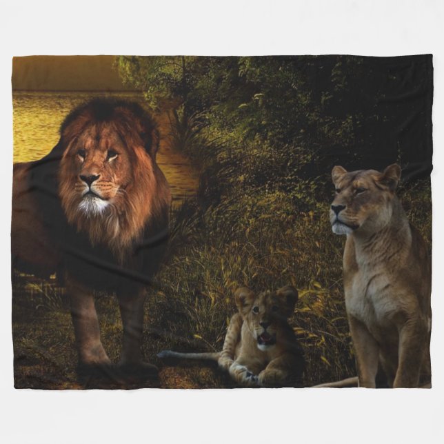 COUVERTURE POLAIRE FAMILLE DE LION (Devant (Horizontal))