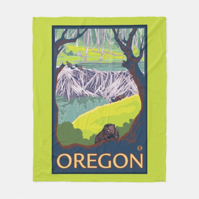 Couverture Polaire Famille des castors (Devant)